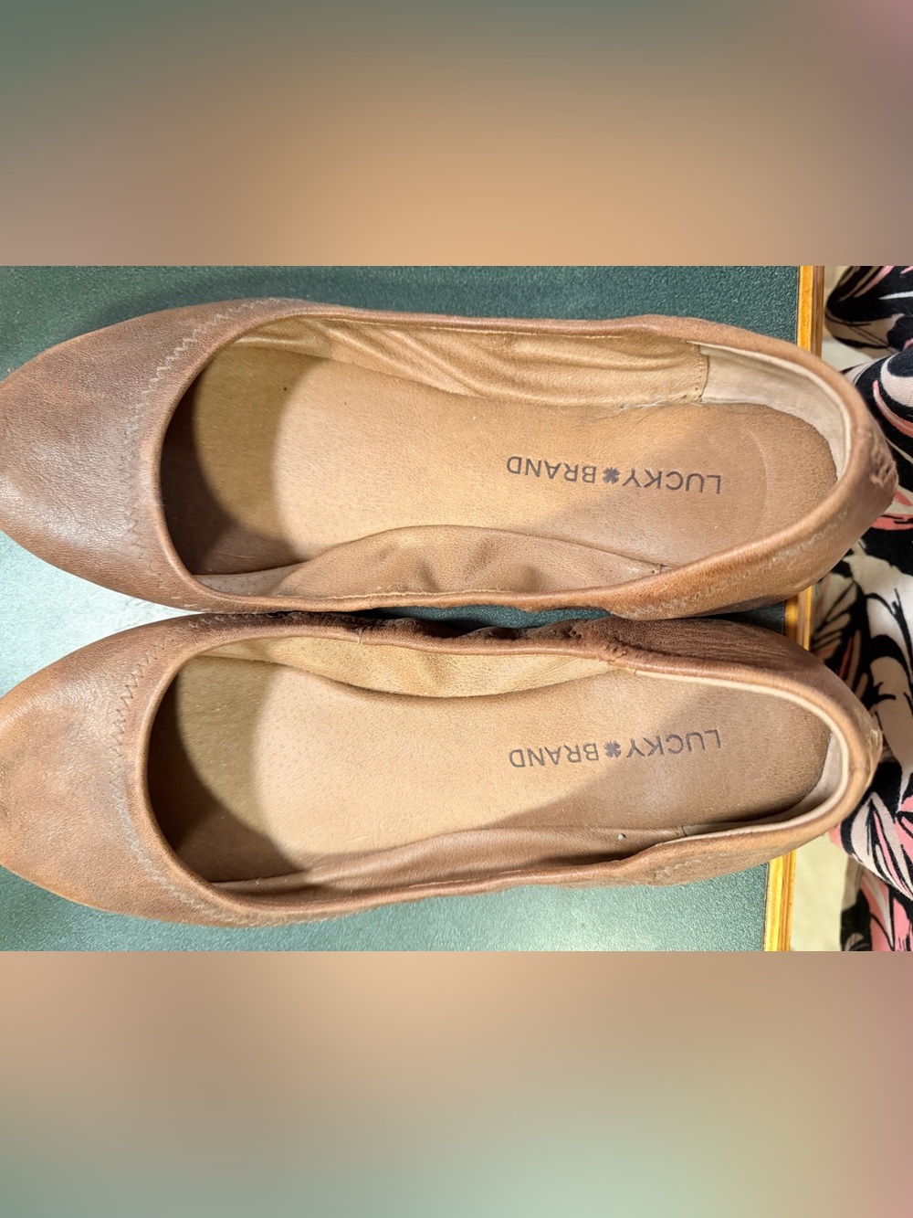 Lucky Brand Tan leather Ballet Flats